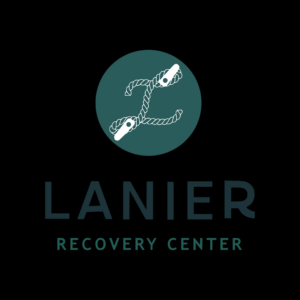 LANIER RECOVERY CENTER logo with a rope letter Z inside a teal circle on a black background