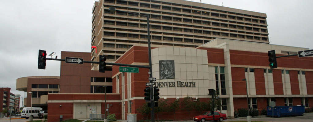 Denver Health Medical Center exterior, photographed in October 2008