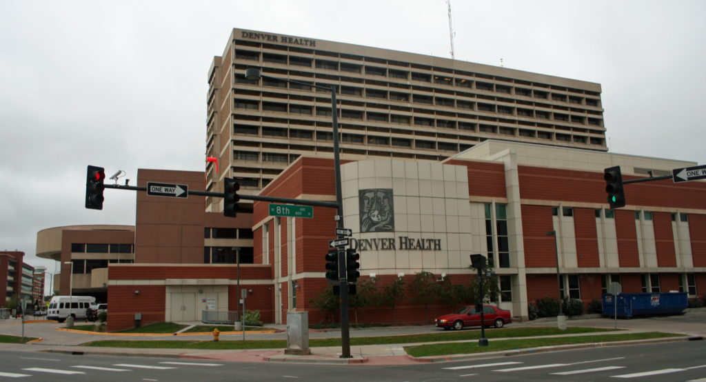 Denver Health Medical Center exterior, photographed in October 2008